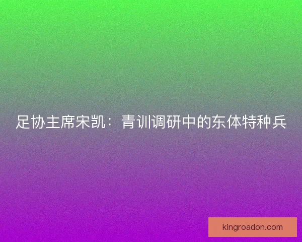 足协主席宋凯：青训调研中的东体特种兵